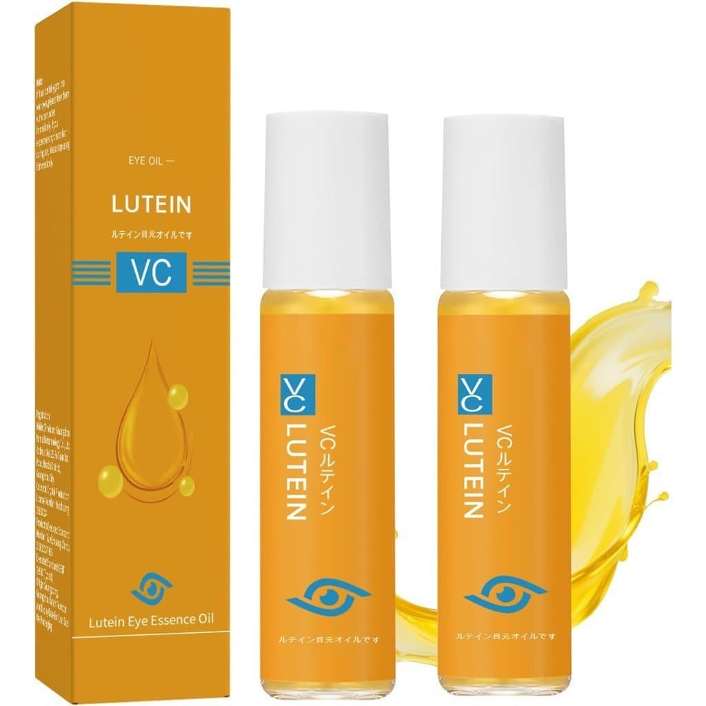 Conjunto de 2 peças de óleo ocular de luteína, creme ocular de vitamina C com luteína, óleo ocular de vitamina C com ros