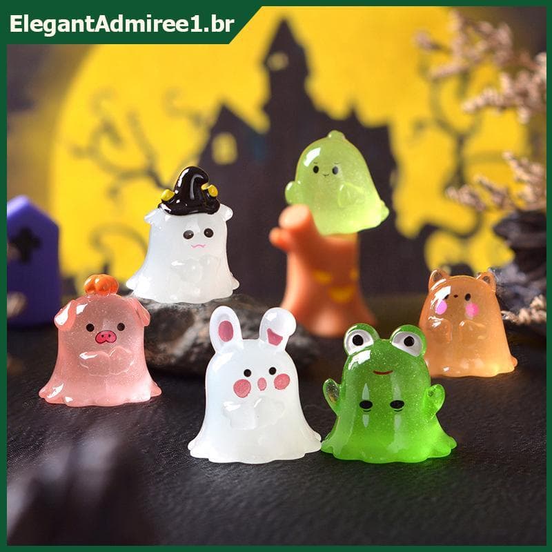 Estatuetas Em Miniatura De Coelho Fantasma Luminoso ELEGA Para Decoração De Halloween