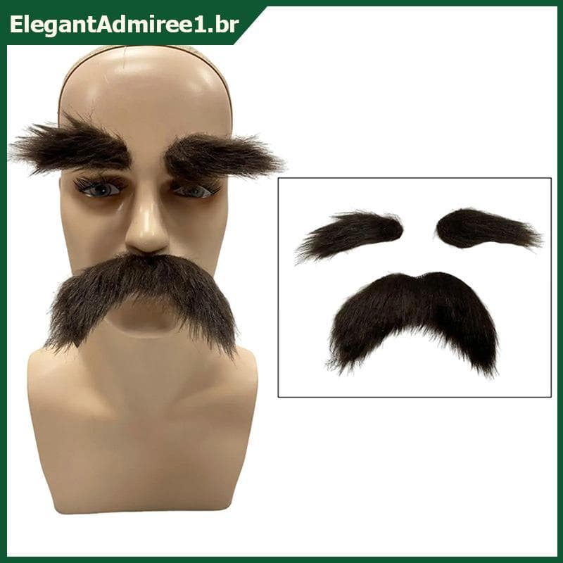 ELEGA Cosplay Falso Bigode E Sobrancelhas Conjunto Kit De Cabelo Facial Para Festa De Halloween Masquerade