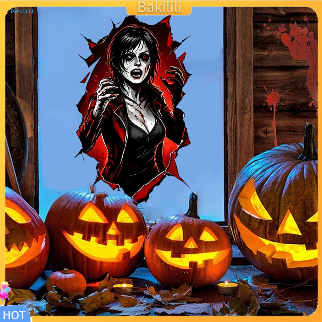 { Bakilili } Decalques De Parede De Halloween Adesivos De Janela Fantasma Zumbi Decalque Zombie Pvc Removíveis À Prova D