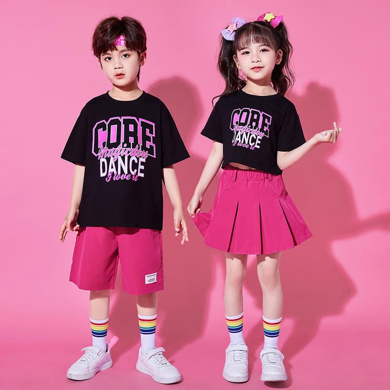 Crianças trajes infantis estudantes do ensino fundamental jogos Cheerleading desempenho trajes jardim de infância preto