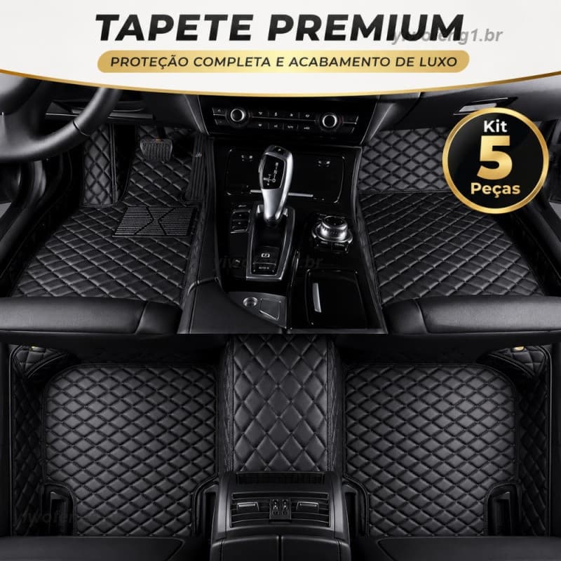 Tapete de Carro 5 Peças Conjunto Universal de Tapetes de Carro Luxuosos Premium Impermeáveis