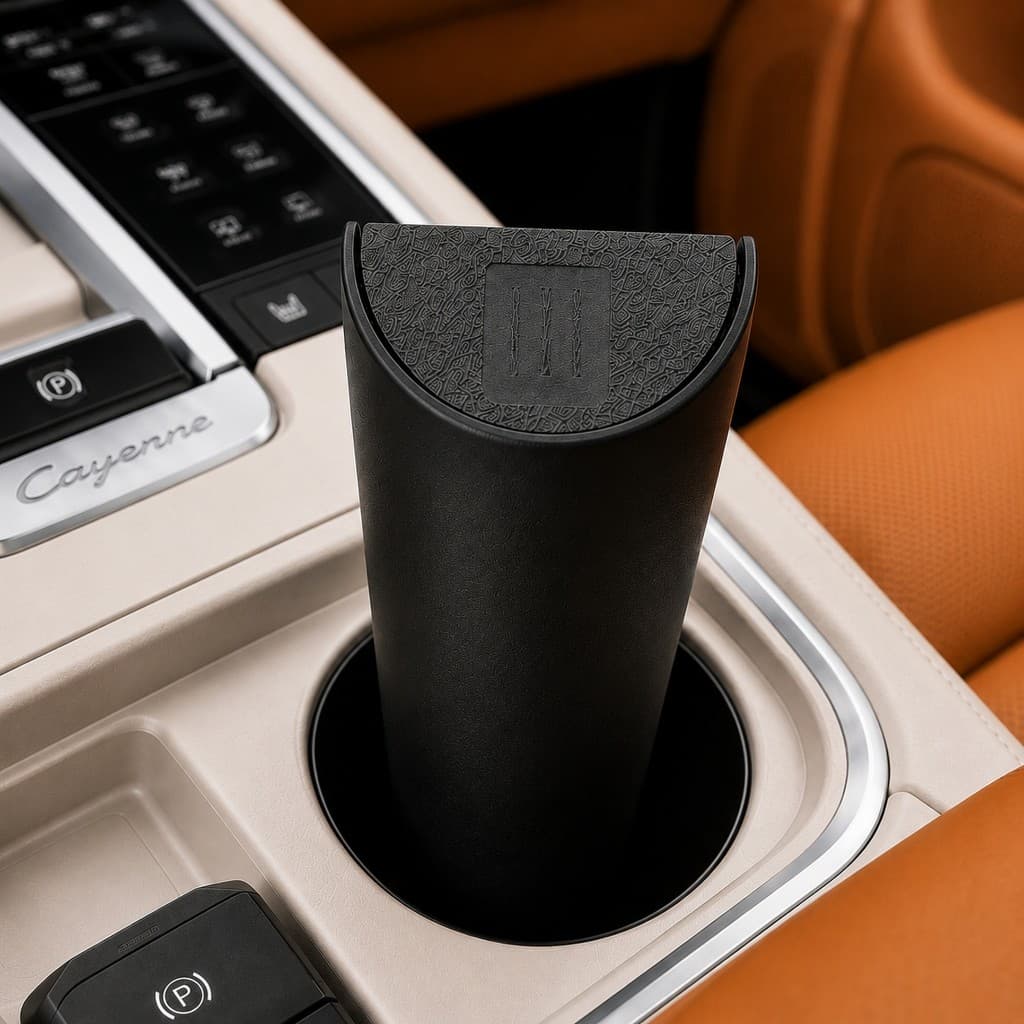 Lixeira para Carro Porta Copos Organizador Automotivo Compacto com Tampa para Veículo