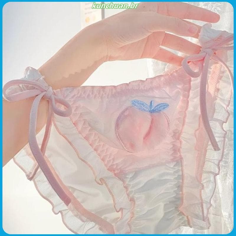 Pêssego Edelweiss japonês doce bonito meninas puro desejo senhoras 202 3 novo estilo calcinha feminina rendas ambos os l