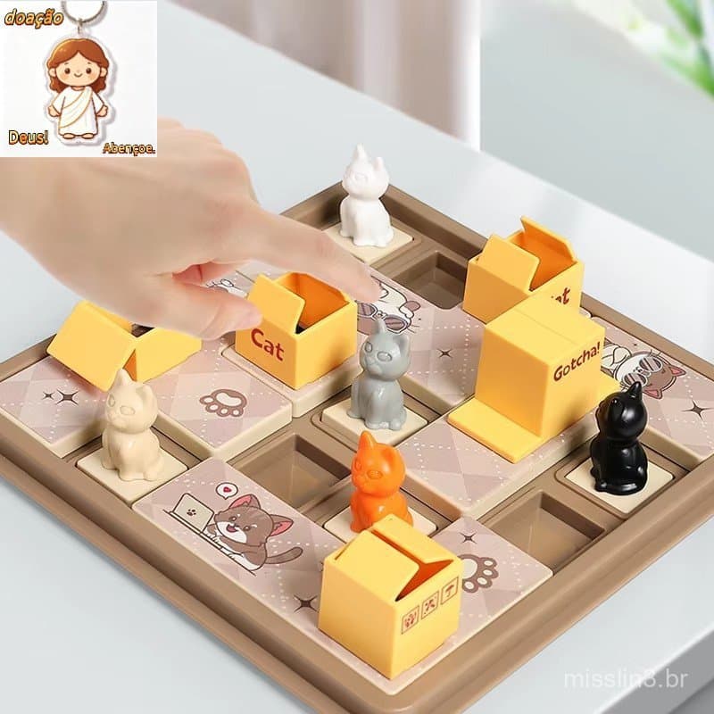 Crianças Brinquedos De Desenvolvimento Gato Caixa Expressa Placa Quebra-Cabeça Jogo Lógica Educação Aprendizagem Brinque