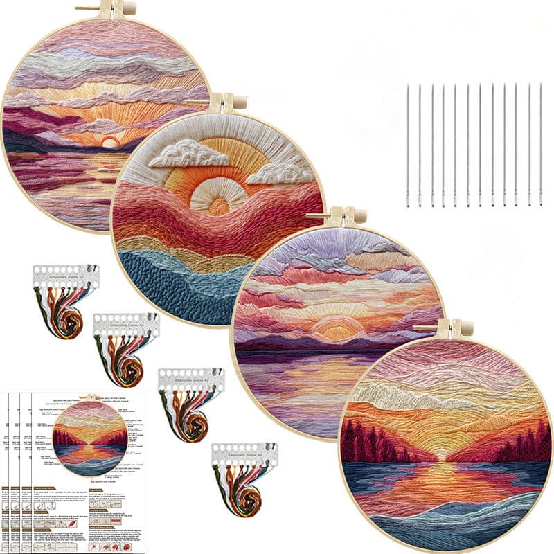 Pôr Do Sol Bordado Starter Kit DIY De Manualidades Costura Arte Agulha