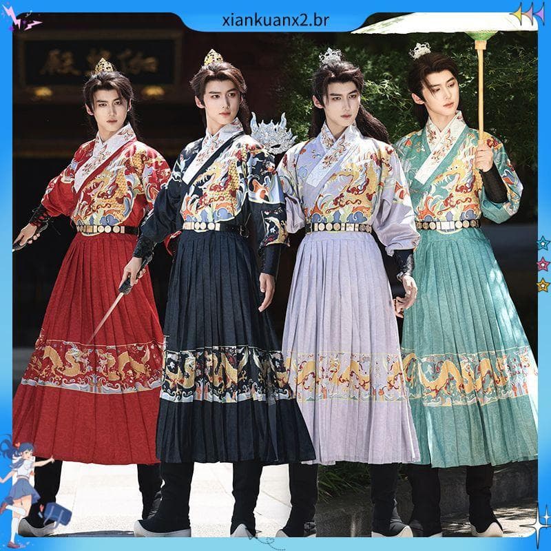 Original ming feito Hanfu peixe voador Jinyiwei Python Robe roupas ming feito homens mulheres mesmo estilo casal diário