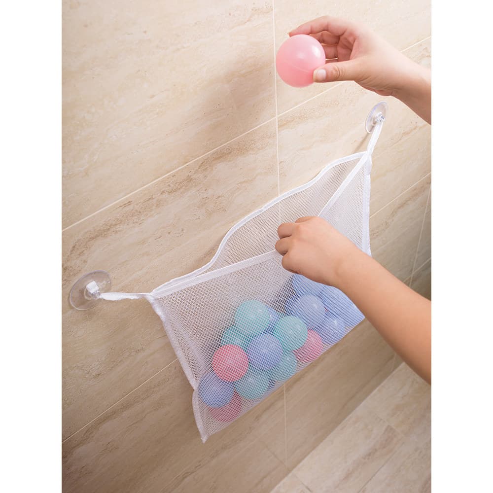 Rede de brinquedos para banho de bebê, bolso, armazenamento, pendurado, ventosa, saco de rede, tamanho grande, pode cont