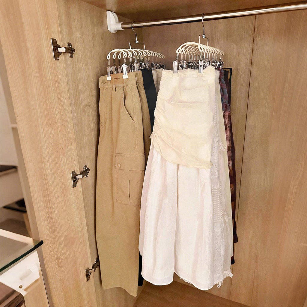 [Calças clipe de armazenamento] calças clipe multifuncional doméstico sem costura calças saia gancho prendedor de roupa