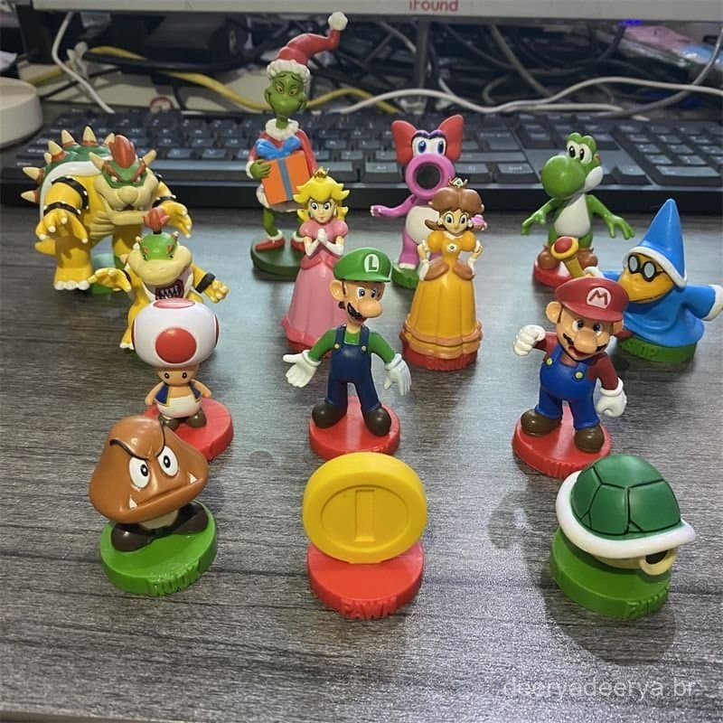 Nova versão japonesa de produtos soltos Super Mario Brothers: figuras de ação, bonecos e ornamentos da moda em caixas su