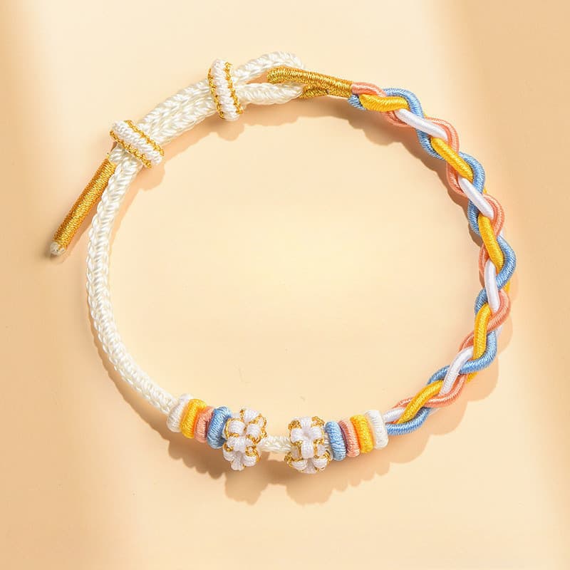 Pulseira DIY Semi-Acabada , Nicho Leve , Corda Trançada Vermelha Delicada , Pode Usar Contas E Ouro
