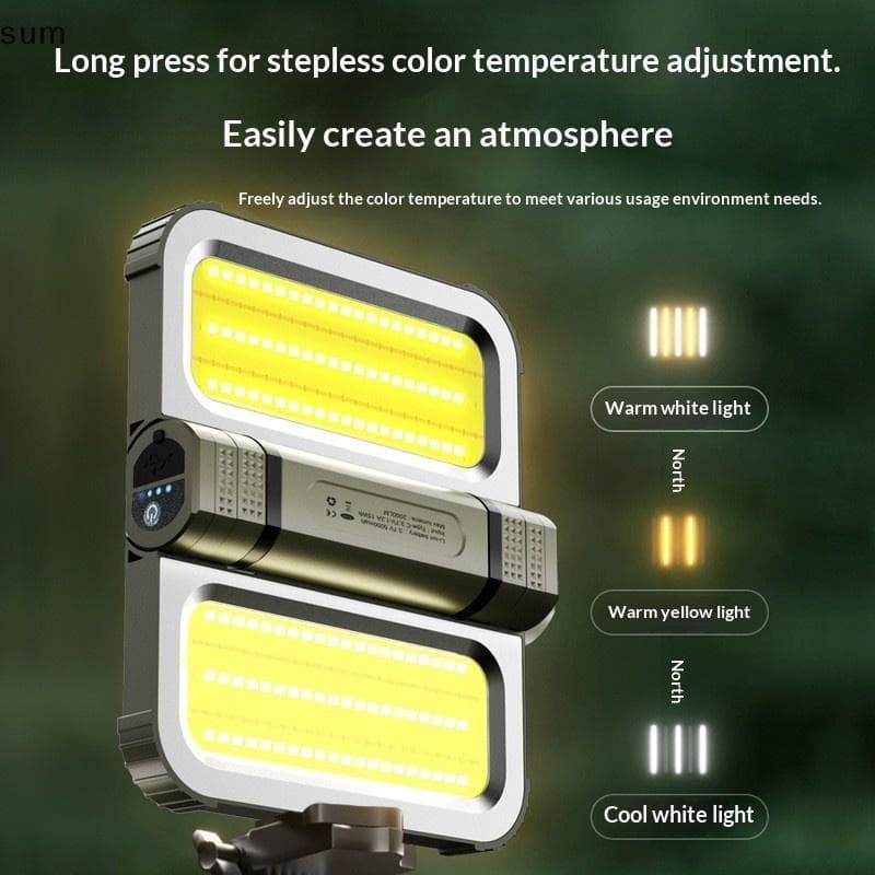 [sum] Luz De Acampamento Alimentada Por Energia Solar Super Brilhante Lanterna De Barraca Com Lâmpada Magnética Recarreg