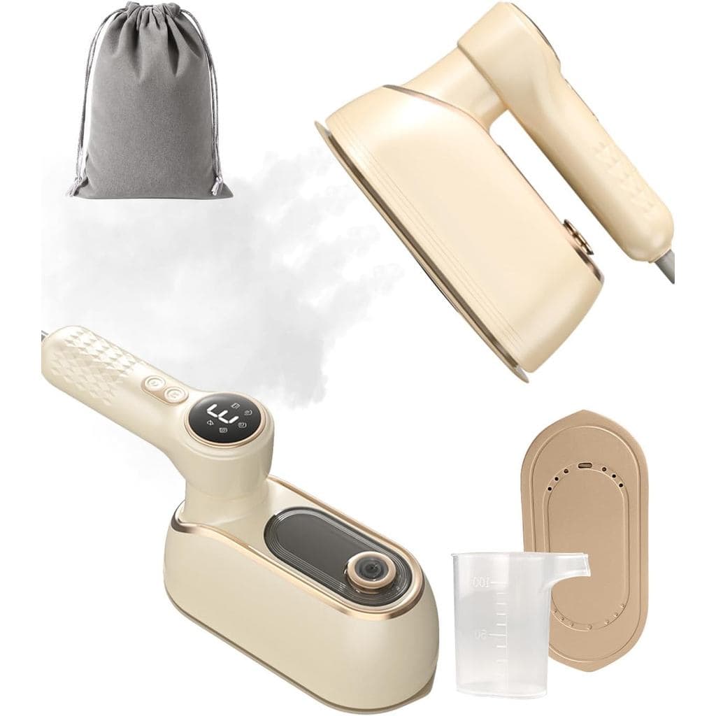Ferro a Vapor para Roupas de Viagem, Tela em L 180 °   Ferro de Passar a Vapor Portátil Dobrável, 4 Níveis de Vapor, Aqu
