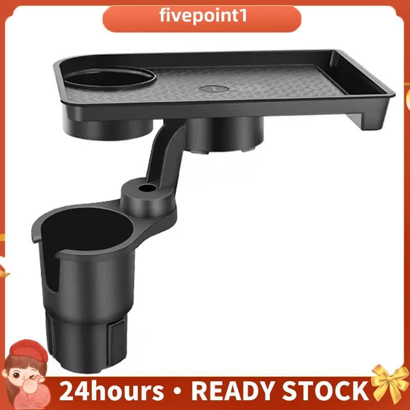 Bandeja Porta-Copos Universal Para Carro-360 ° Organizador Giratório Ajustável De Copo Duplo , De Comida Portátil Veícul