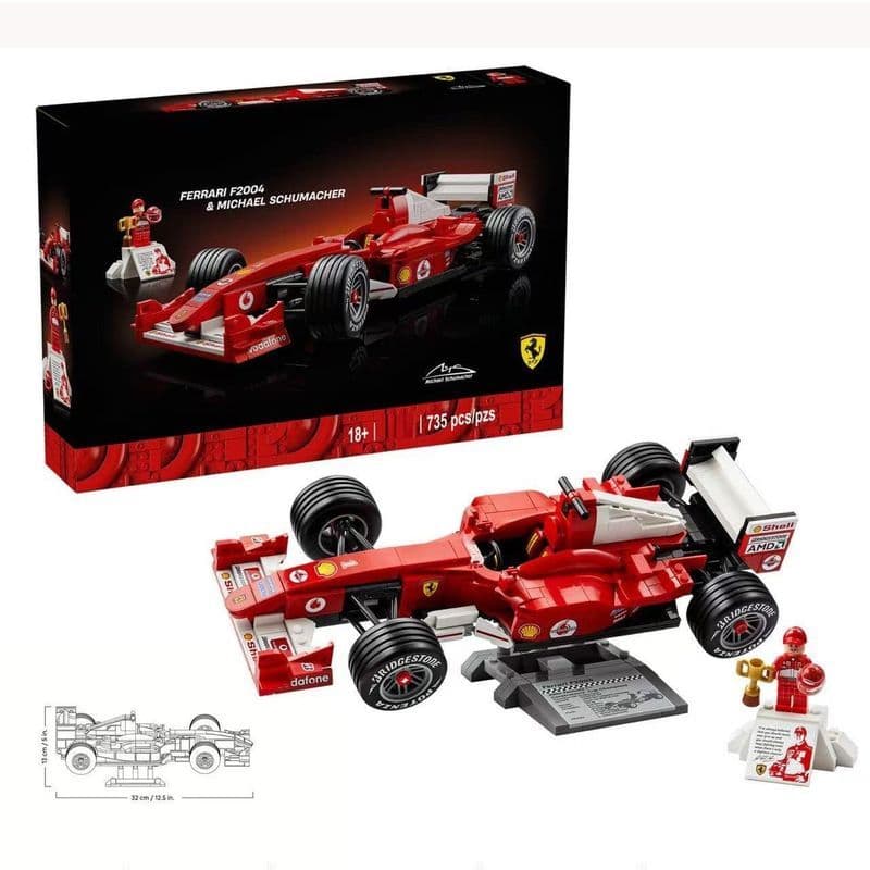 735 PCS Compatível Lego Super Racing Ferrari F1 Michael Schumahe Montado Bloco de Construção Brinquedos