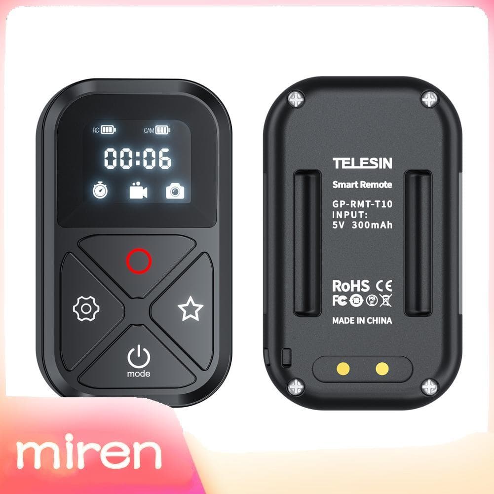 miren.br TELESIN GP-RMT-T10 Controle remoto sem fio Smart BT à prova d\'água com tela LED Substituição de grande