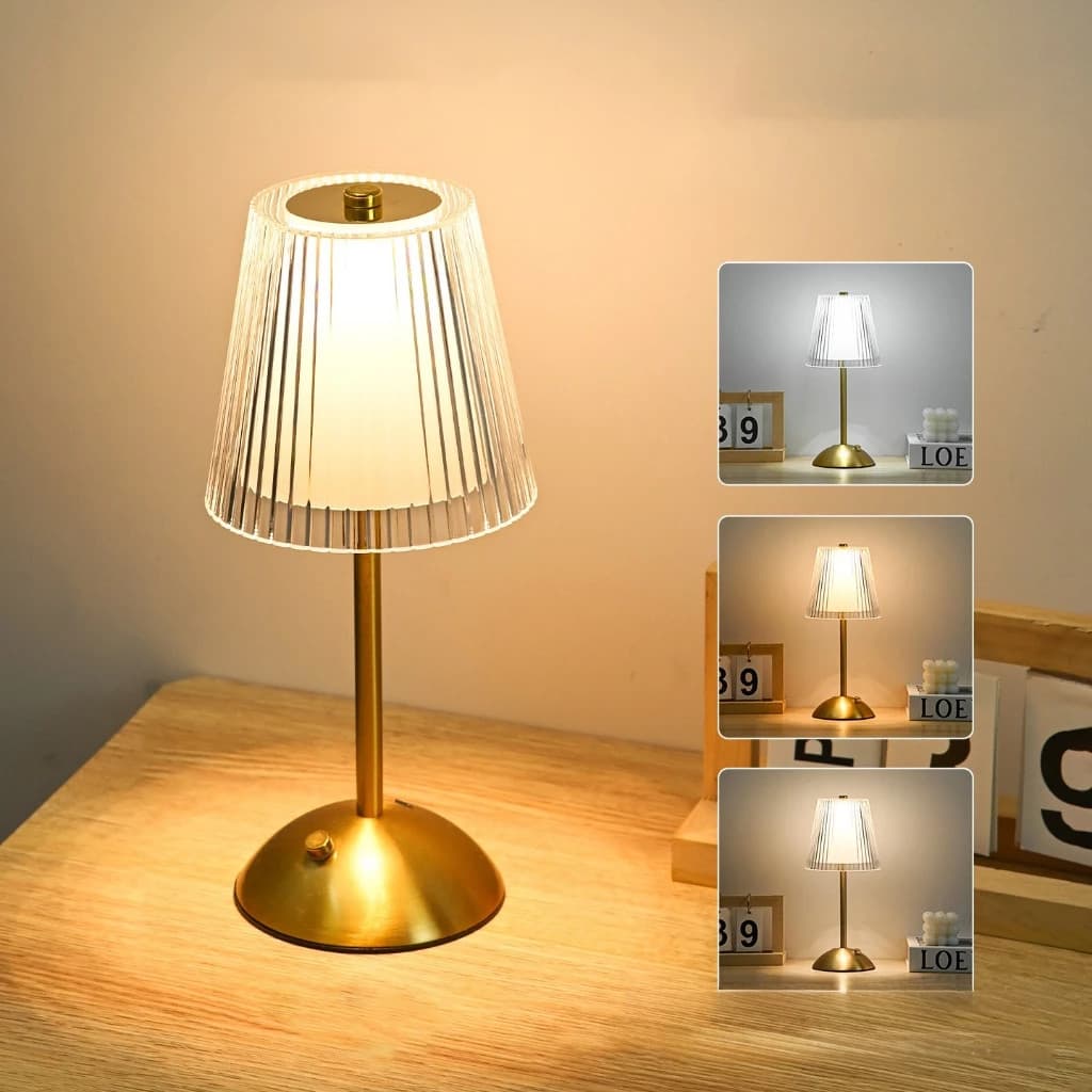 Abajur LED Touch Sem Fio Luminária De Mesa Dimerizável Para Penteadeira Quarto Escritório Cafeteria luxo