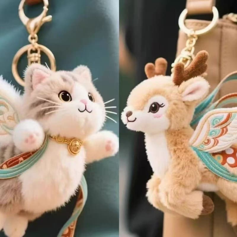 [Estoque pronto] Feijiu Cor Veado Boneca de Pelúcia Travesseiro Criativo Macio Bonito Bolsa Chaveiro Presente WJG0804