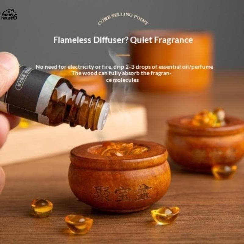Divertido Difusor De Madeira Natural Tigela Fortuna Escultura Perfume De Longa Duração Para Casa Yoga Spa Decoração De M