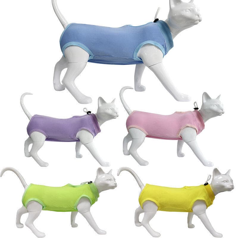Roupa Protetora para Gatos Primavera Verão, Anti-Lambidas, Pós-Cirurgia, para Recuperação e Desmame, Respirável