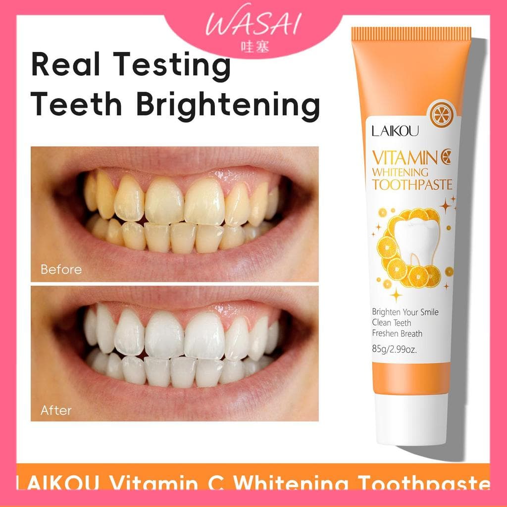 [Venda quente] Novo produto Lacco Vitamina c Pasta de dente 85g Hálito fresco para remover manchas nos dentes Cuidados c