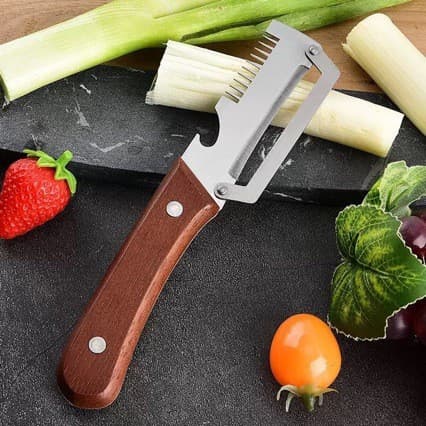 Faca Multifuncional para Descascar e Fatiar para Cozinha, Descascador de Batatas, Fatiador de Cebolinha para Uso Domésti