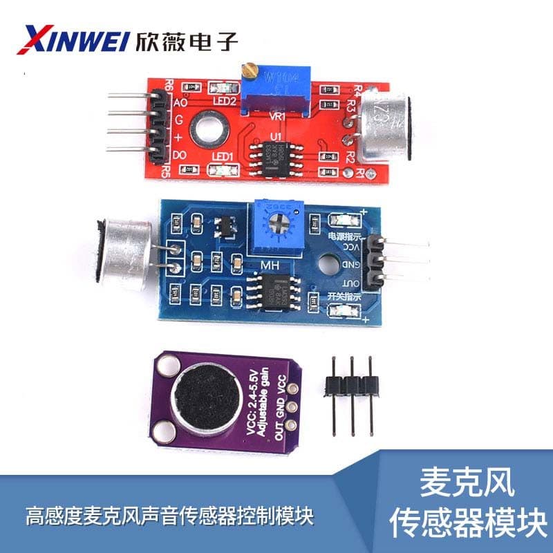 Módulo de controle de sensor de som de microfone de alta sensibilidade Módulo de interruptor de apito de baixo ruído Mód