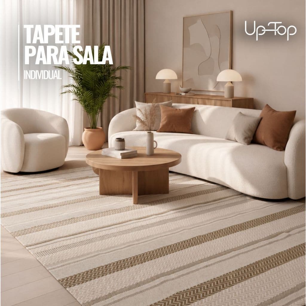 Tapete Chevron Elegance  para Sala Quarto Sala De Estar 100% Algodão