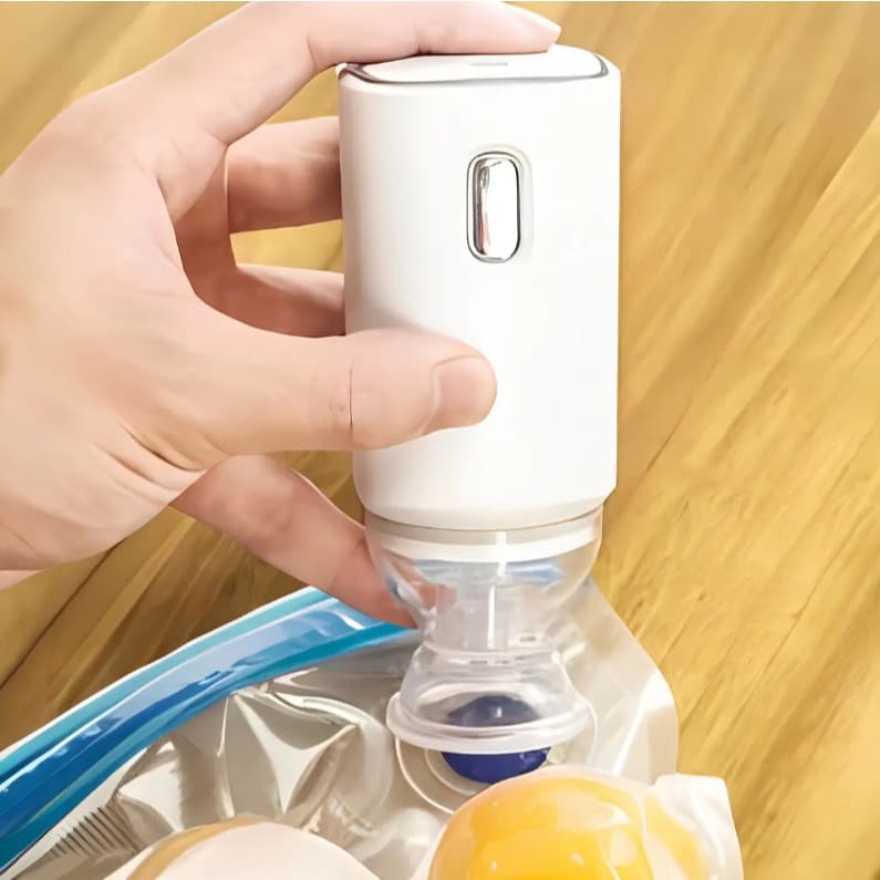 Bomba de Vácuo Elétrica Recarregável para Sacos a Vácuo – Compacta USB com Sucção Forte