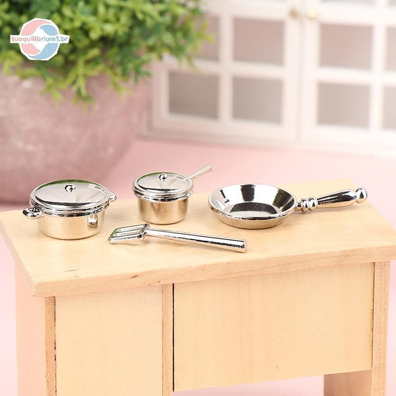 tue 1/12 Casa De Bonecas Mini Utensílios De Cozinha Modelo Panela Espátula Decorações Brinquedos Acessórios BR