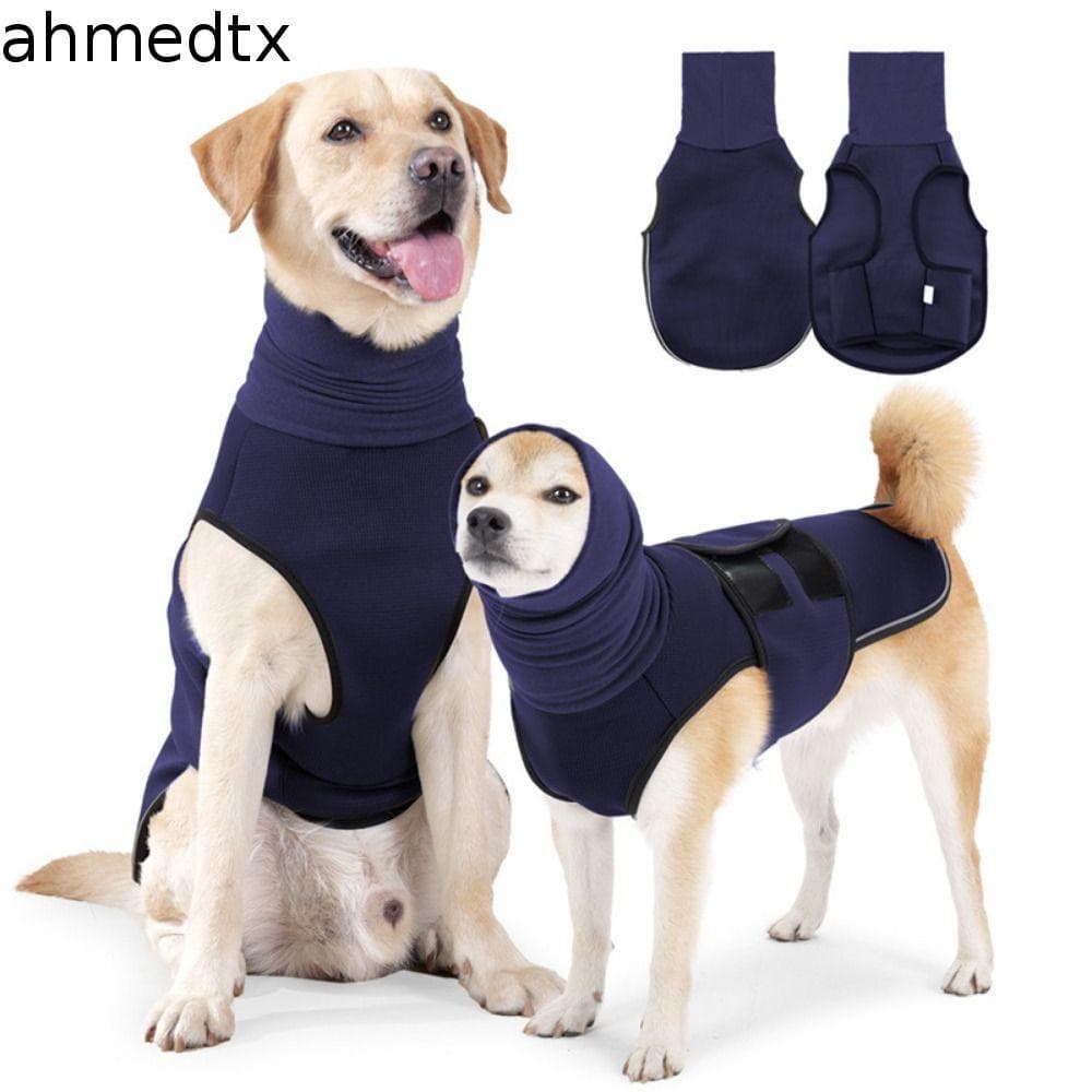 Colete De Ansiedade Para Cães AHMEDTXB , Jaqueta Calmante Elástica Quente , Macia Ajustável Com Capuz , Roupas Calmantes