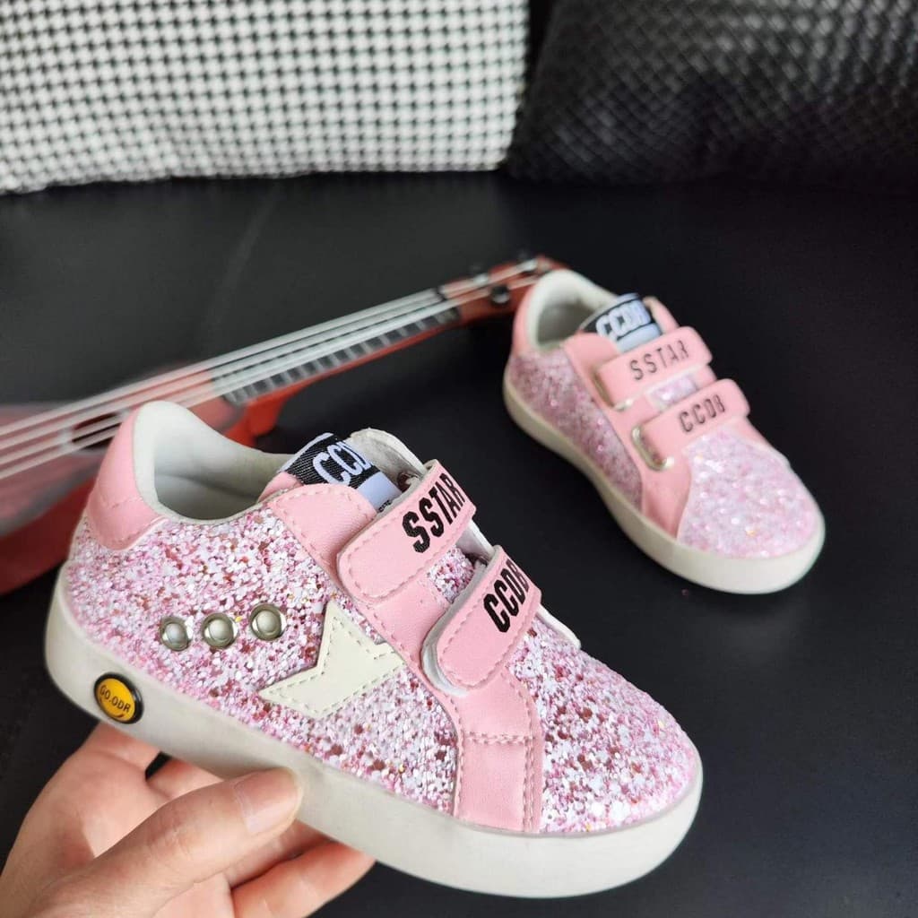 22632 Quatro Estações Novos Tênis Estrela Infantil Estilo Coreano Moda Lantejoulas Meninas Sapatos Casuais Sola Macia Pe