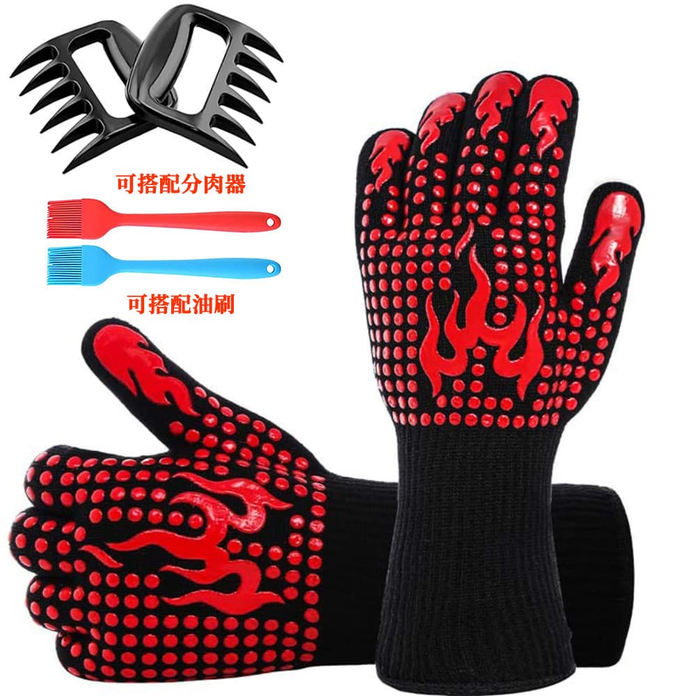 Luvas antiderrapantes de Silicone para micro-ondas, resistentes a altas temperaturas, 500/800 graus, isolamento térmico,