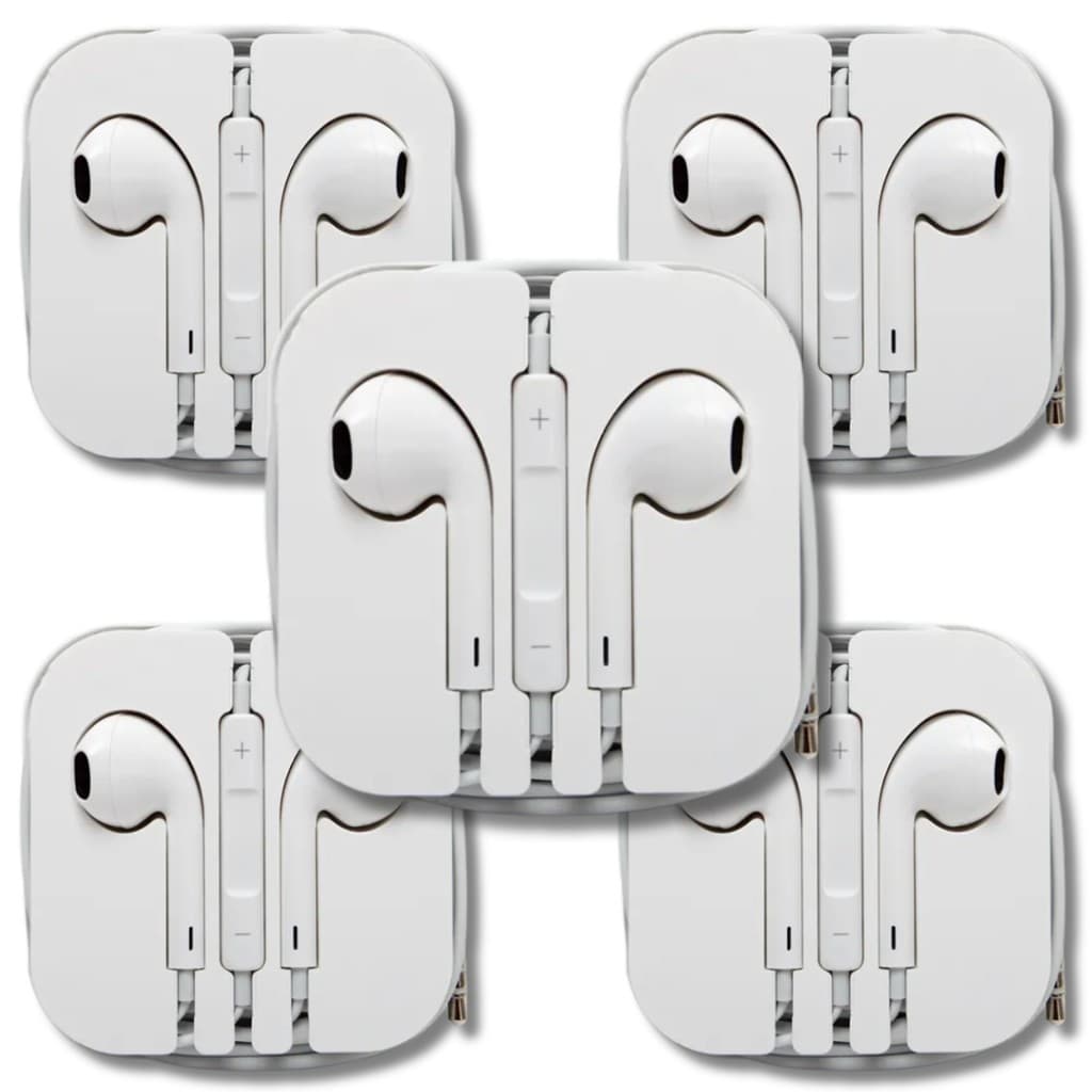 Kit 05 Fones de ouvido Branco P2 3.5mm Para Celular Alta Qualidade De Som Para Iphone e Android Com Microfone