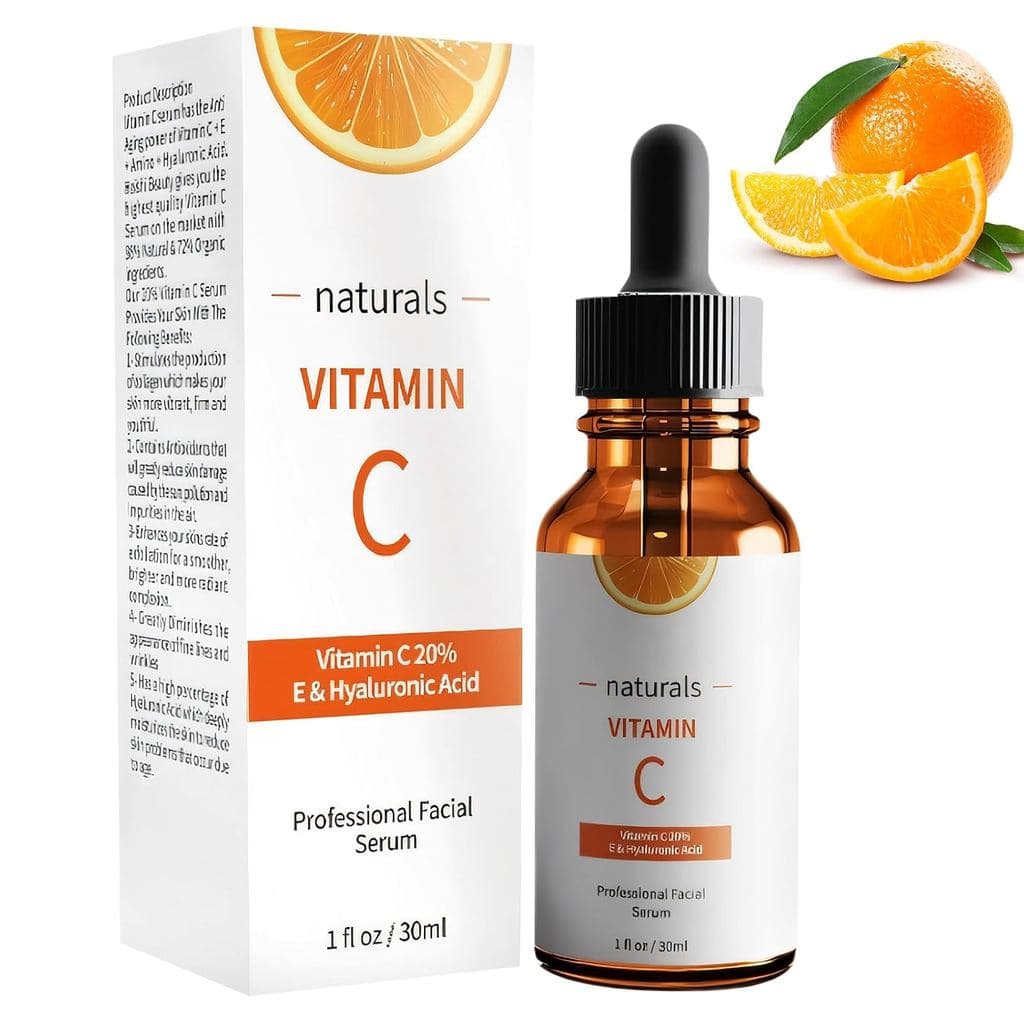 Sérum de Vitamina C para o Rosto, Sérum Ultra Hidratante 30ml, Essência Facial Iluminadora com Vitamina C, Ácido Hialurô