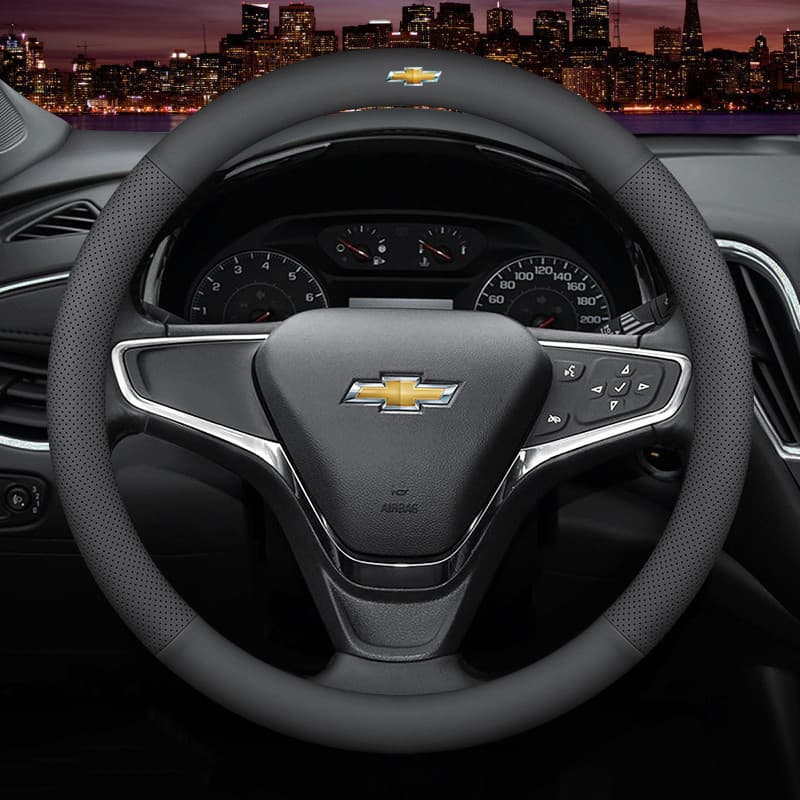 Capa para Volante de Carro em Couro Microfibra, Protetor de Volante Antiderrapante 38Cm para Chevrolet Onix, Cruze, Pris