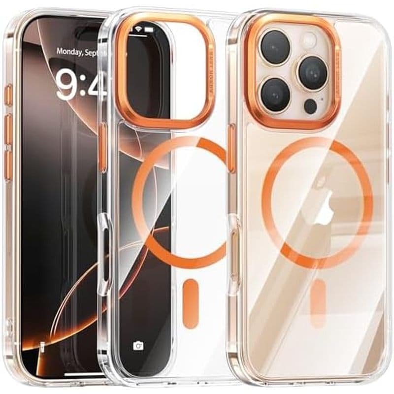 Capa Maledan Para IPhone 17 Pro Max-De Telefone Magnética Transparente Com Magsafe , Controle De Câmera , Moldura De Alu