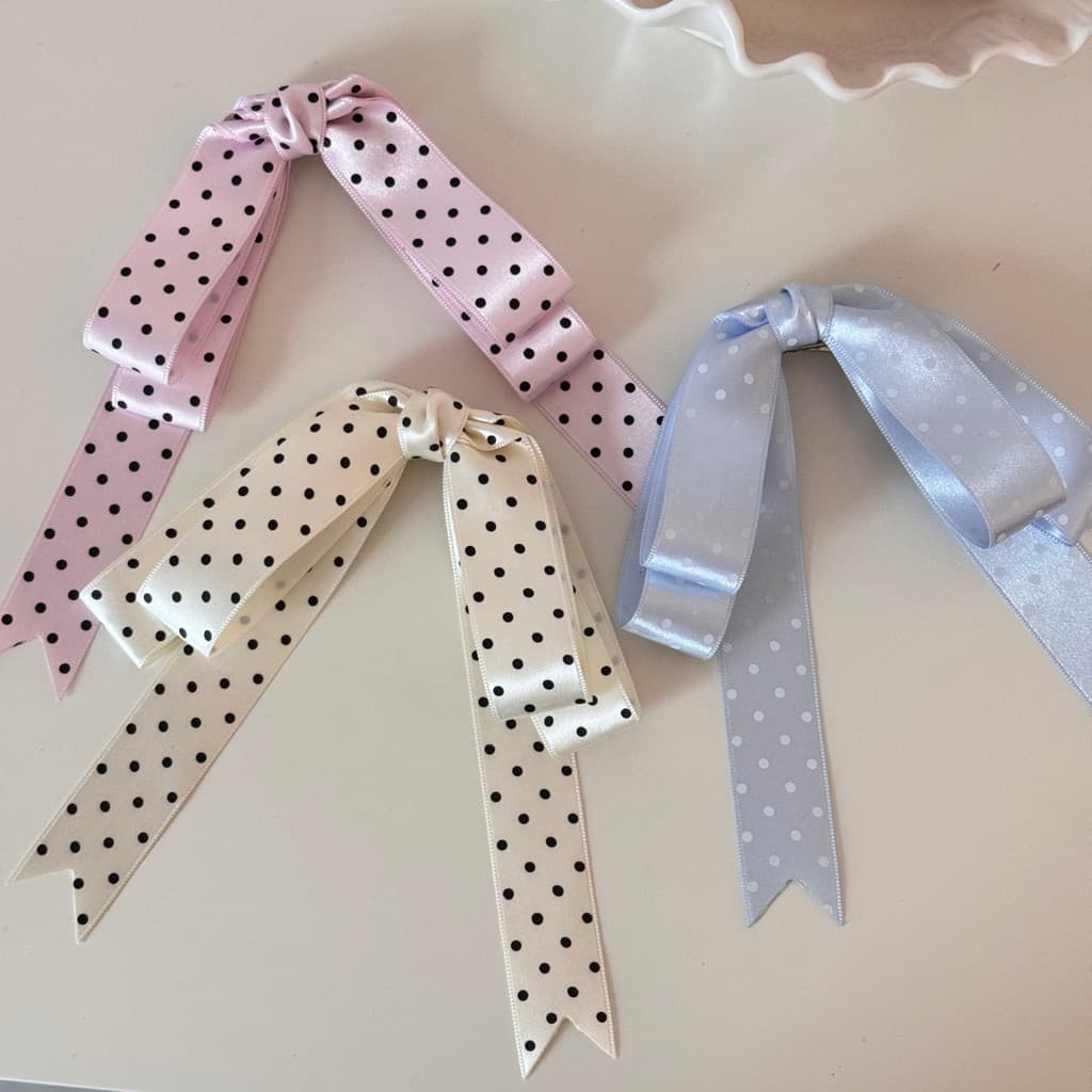 Ballet bolinhas arco hairpin feminino Drape Streamer Duckbill clipe superior High-End hairpin Headdress