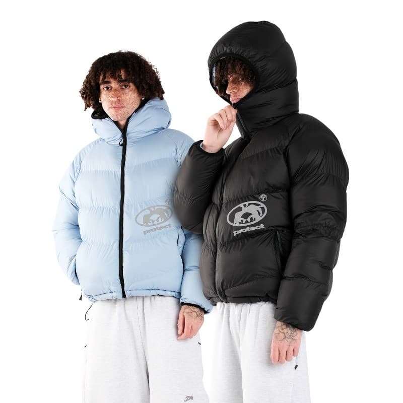 Americano High Street Proteger Retro Reversível Com Capuz Casal Casaco Y2k Hip Hop Wear Neutro Casual Jaqueta Para Baixo