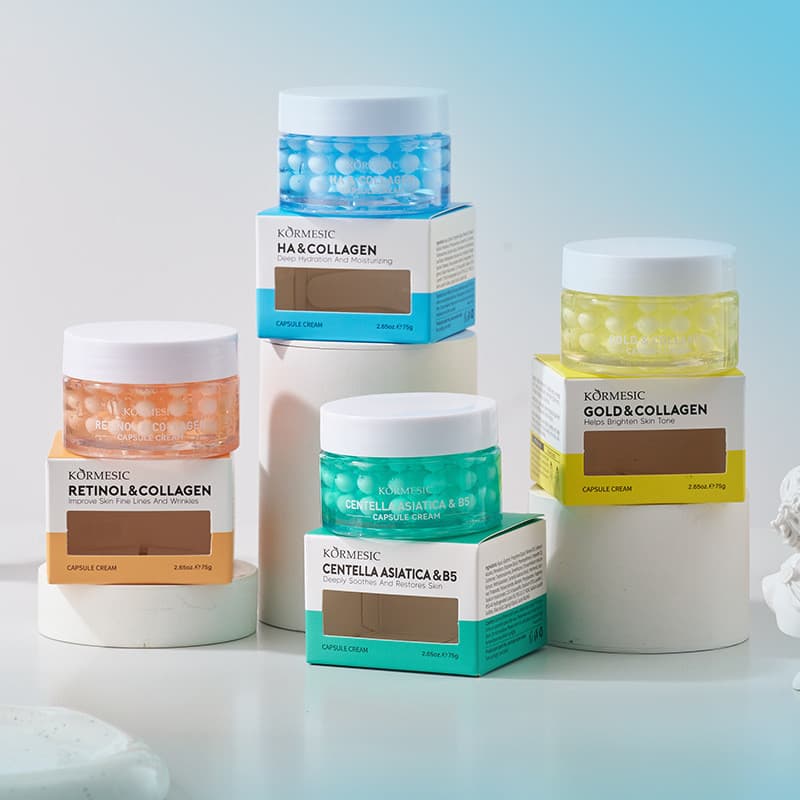 KORMESIC Embalagem Completa em Inglês Cápsula de Ouro e Colágeno Série Creme Comércio Exterior Fabricante Transfronteiri