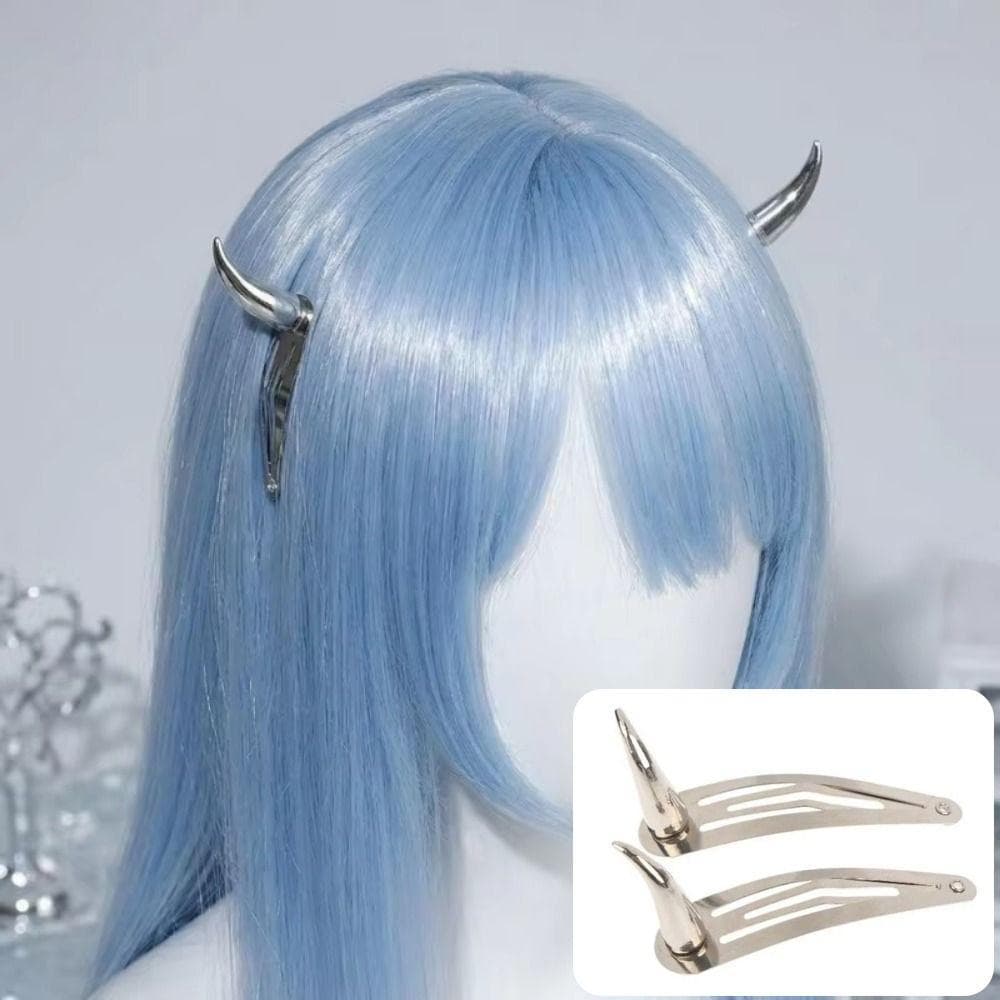 Grampo De Cabelo Com Parafuso De Unha , 2 Peças , Gótico Polido Texturizado Metálico , Rebite Pontiagudo Oco Punk