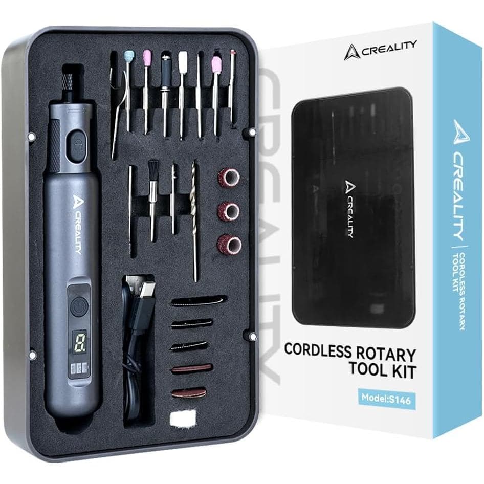 Kit de Ferramenta Rotativa Sem Fio Creality com 24 Acessórios, Multifuncional, 6 Velocidades Variáveis, Longa Duração da