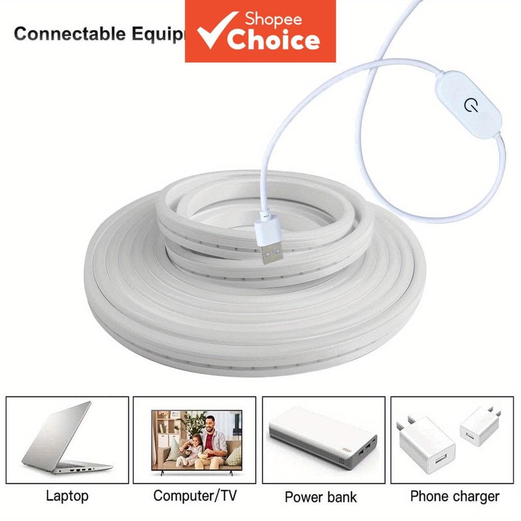 Faixa De LED Neon Regulável , Sensor De Toque Inteligente , Corda Flexível À Prova D'água , Lâmpada De Decoração De Luz
