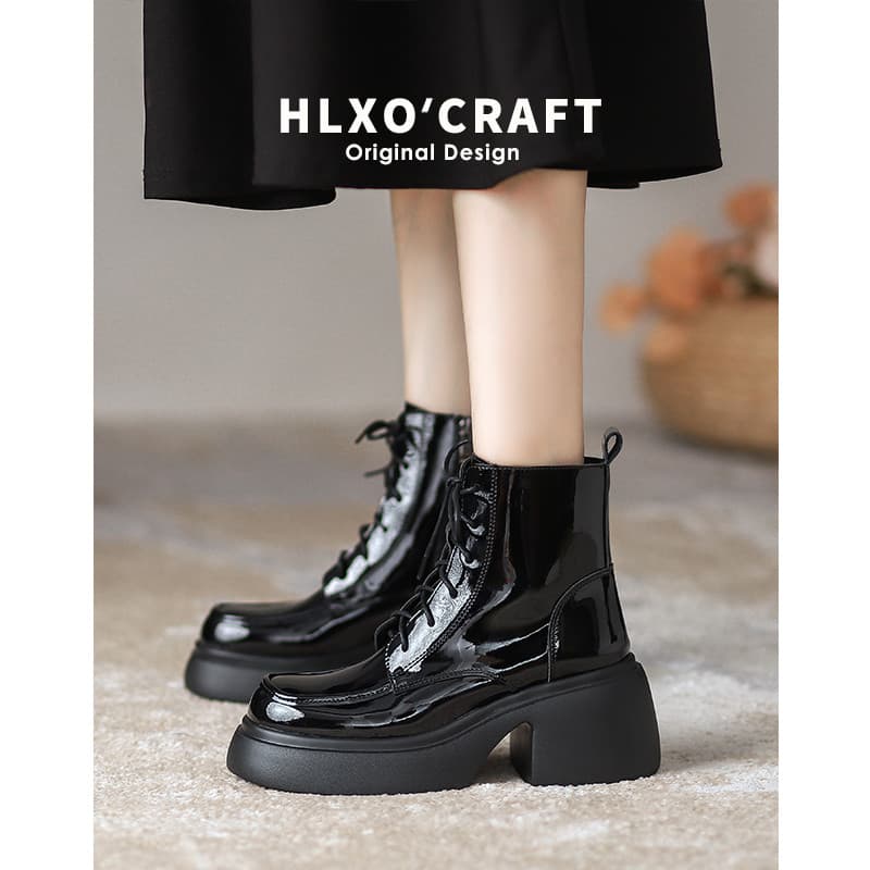 Amarelo cara sapatos Martin botas femininas 2024 outono venda quente primavera outono botas únicas de sola grossa botas