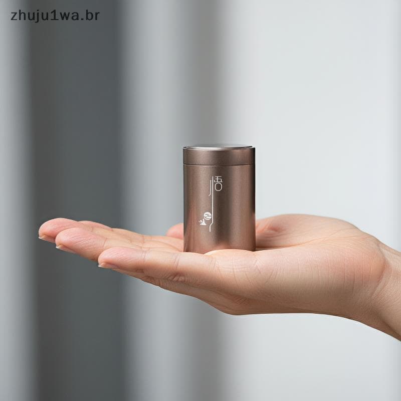 Mini Lata De Chá Selada De Liga De Alumínio , Jarra De Armazenamento De Metal Portátil À Prova De Umidade Para Uso Em Vi