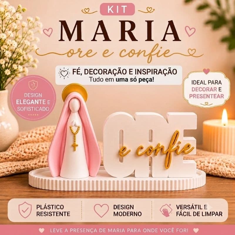 Nossa senhora Aparecida virgem maria altar fé decoração ore e confie católico