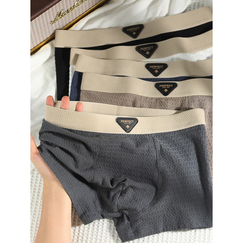 Cueca boxer masculina de algodão puro, confortável, 2026, cuecas boxer, fendas, esportes juvenis, calças respiráveis