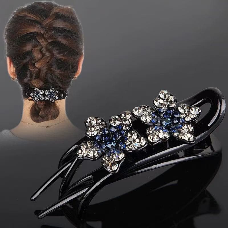 Grampo de cabelo strass grampo de cabelo flor dupla bico de pato acessórios para cabelo adulto
