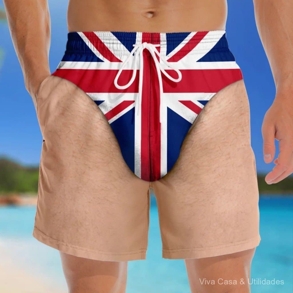 Em estoque: shorts masculinos com costura contrastante e blocos de cor em formato triangular, shorts casuais masculinos