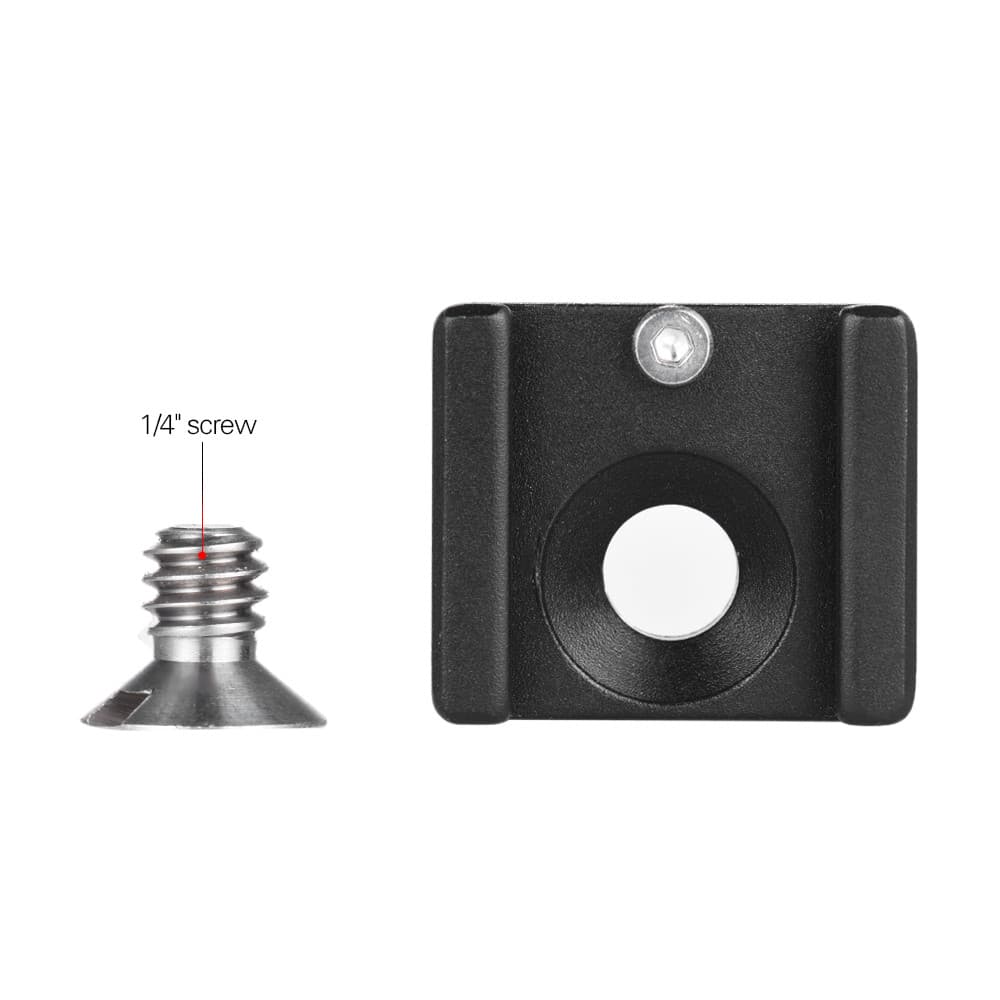 Suporte de base adaptador de montagem de sapata fria com parafuso de montagem 1/4 para câmera DSLR gaiola flash
